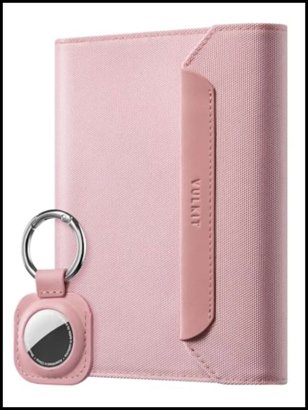 Vegan Leather Passport Wallet with RFID Blocking Detachable AirTag Holder